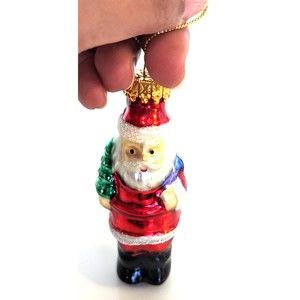 Blown Glass Santa Claus Christmas Ornament